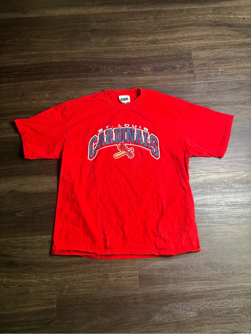 Vintage Y2K Mens CSA St. Louis Cardinals Short Sleeve T Shirt - Red